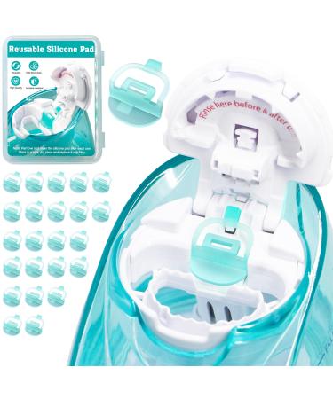 CYOUH 24PCS Reusable Silicone Pads Refills Accessories for Substitute Salt Saline Pods Compatible with Nasal Irrigation System Nasal Care for Easy Operation