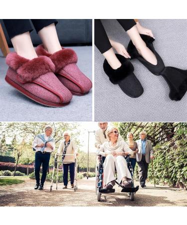 Adjustable Diabetic Shoes for Women - Comfortable Thermal Fleece Edema & Arthritis Footwear Support for Swollen Feet - Size 8 Black - Buy Online on GoSupps.com