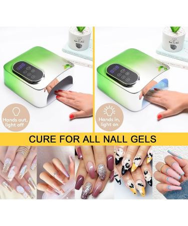 72W Cordless Rechargeable Nail Lamp | Portable Gel UV LED Nail Dryer | 4 Timer Settings | Professional Wireless Nail Light for Home and Salon - Green - Buy Online on GoSupps.com
