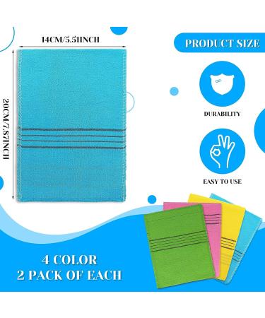 BLMHTWO 8PCS Exfoliating Bath Mitts | Large Korean Washcloth Set | Body Scrub Mitts for Adults - Buy Online on GoSupps.com