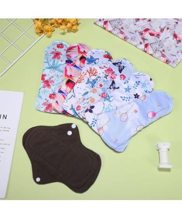 7pcs Reusable Bamboo Charcoal Sanitary Pads for Women | Washable Menstrual & Nursing Pads | Absorbent Panty Liner Set - Buy Online on GoSupps.com