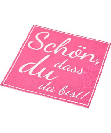 Heku 30243-126: 100 Pink 3-Ply Napkins - Nice That You Are Here 33x33cm - Perfect for Any Occasion International Shipping Available - Buy Online on GoSupps.com