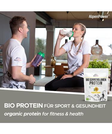 Alpine Power Organic Sunflower Protein 600g | 100% Pure Vegan Protein Powder from Austria | Additive-Free & Versatile - Buy Online on GoSupps.com