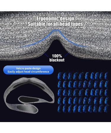 Sleep Eye Mask for Men & Women | 100% Blackout 3D Eye Mask for Side Sleepers - Pressure-Free Comfort - Grey - Buy Online on GoSupps.com