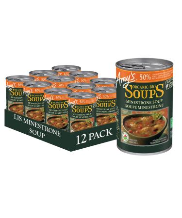 Amy s Kitchen Organic Minestrone Soup Light in Sodium Vegan Dairy-Free Lactose-Free Soy-Free Corn-Free Tree Nut-Free Kosher Plant-Based 12-pack (398ml per can)