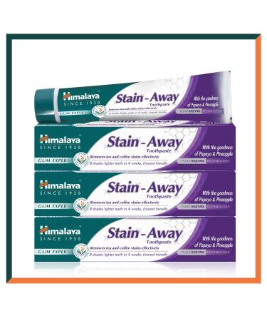 Himalaya Herbals Enamel Friendly Stain-Away Toothpaste |Protects Enamel Removes Tea Coffee Stains and Plague |Fights Germs Multi -Action Toothpaste - 75ml (Pack of 3) MINT 25 ml (3 -pack) - Buy Online on GoSupps.com