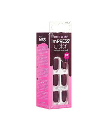 Buy KISS imPRESS Halloween Press-On Manicure - Solid Red Short Square Shape Chip & Smudge Proof Waterproof - Includes Nail File & 30 Fake Nails - Buy Online on GoSupps.com