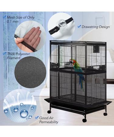 Adjustable Bird Cage Seed Catcher - Large Soft Mesh Skirt for Round & Square Cages - Buy Online on GoSupps.com