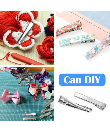 Silver Metal Hair Clips Metal Crocodile Alligator Hair Clips Bow Hairdressing Styling Clips Barrettes for DIY Hair Extensions for Women Girls Bows- Silver - Buy Online on GoSupps.com