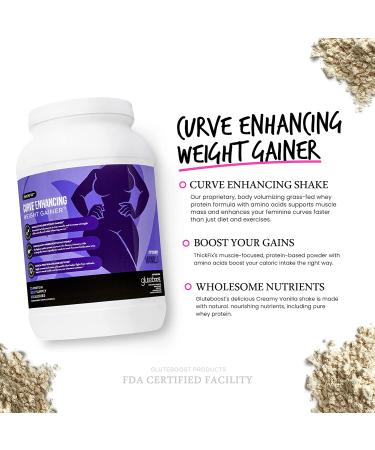 ThickFix Curve Enhancing Weight Gainer Shake - Grass-Fed Whey Protein Powder for Women - Increase Curves and Muscle Mass - Creamy Vanilla - 28 Servings - Buy Online on GoSupps.com