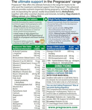 Pregnacare Max White 84 Count - Boost Your Pregnancy Nutrition with One Convenient Pack - Buy Online on GoSupps.com