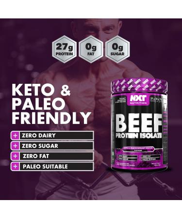 NXT Nutrition - Beef Protein Isolate Powder - Keto Friendly - Dairy and Gluten Free - Muscle Recovery | 1.2kg - Apple and Blackcurrent - Buy Online on GoSupps.com