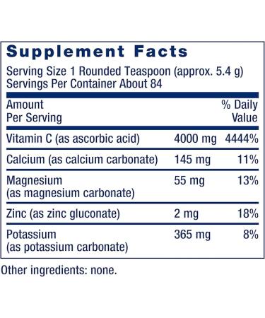 Life Extension Buffered Vitamin C Powder 16 oz - Immune Support & Antioxidant - Buy Online on GoSupps.com