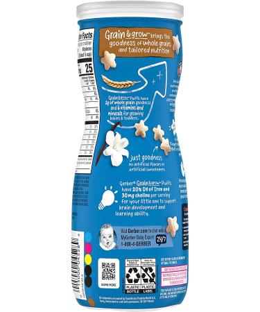 Gerber Puffs Cereal Snack - Vanilla Flavor for 8+ Months | 1.48 oz (42 g) - Buy Online on GoSupps.com