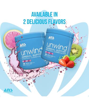Ans Performance- Unwind Adrenal Support Supplements- Sleep Aid & Stress Relief- With L-Theanine Ashwagandha Extract - Gluten Free Formula - 30 Servings (Pink Lemonade) - Buy Online on GoSupps.com
