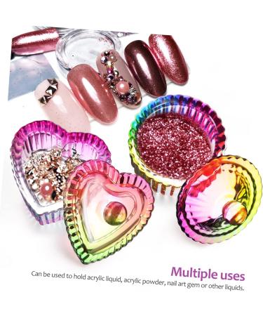 Beavorty 10 Pcs colorful crystal cup acrylic nails glass storage bowl glass bowls monomer dishes with lids nail art cup colored glass monomer acrylic nail liquid nail brush manicure - Buy Online on GoSupps.com