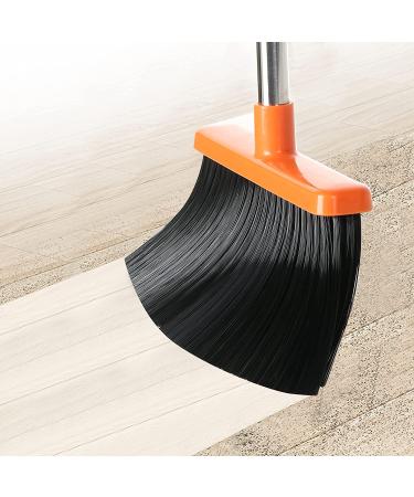 Upright Broom and Dustpan Set with Long Handle | Grey and Orange Cleaning Supplies for Home, Office, Kitchen | Pet Hair and Wood Floor Sweeping Combo - Buy Online on GoSupps.com
