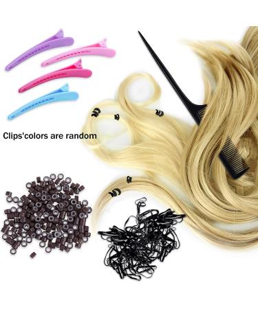 Duufin Brown Micro Ring Hair Extensions Kit - 500 Pcs with Tools and Accessories - Buy Online on GoSupps.com