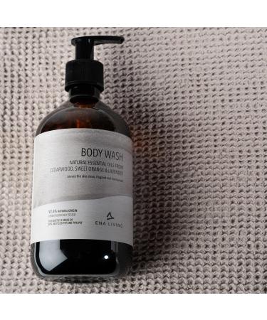ENA Living Cedar Scented Body Wash | 500ml | Body Wash for All Skin Types | Fragranced Body Wash with Sweet Orange Lavender and Cedar Oils | Dermatologically Tested | Sensitive Shower Gel - Buy Online on GoSupps.com