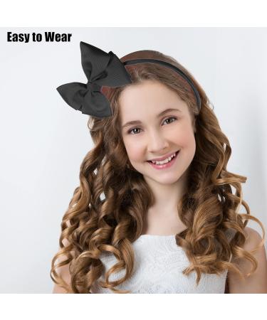VOCOSTE Bow Headband Fashion Cute Polyester Hairband for Teenager Black 5.9x4.4 Inch - Buy Online on GoSupps.com