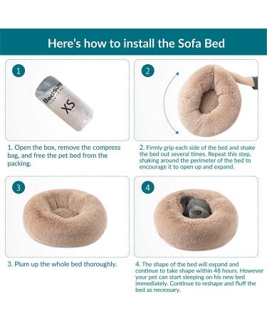 Bedsure Calming Donut Dog Bed - Washable Anti-Slip Faux Fur for Small to Large Dogs & Cats - Buy Online on GoSupps.com