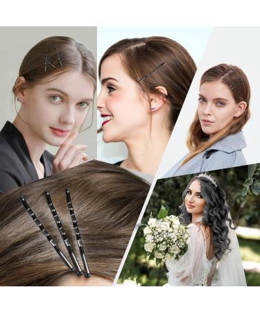 MBMomnus 150pcs Hair Clips Women 7cm Bobby Pins Long Kirby Grips Metal Hair Accessories - Ideal for Makeup & Hair Styling (Black Brown Gold) - Buy Online on GoSupps.com