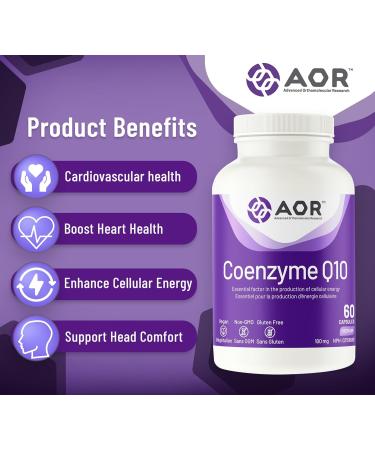 AOR Coq10 60 CT - Premium Coenzyme Q10 for Heart Health & Energy | Buy Internationally - Buy Online on GoSupps.com
