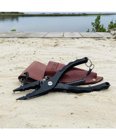 Universal Fit Leather Sheath with Stainless Steel Clip for Fishing Pliers - Fits Tides, Picifun, Kastking, Booms, Bubba - Buy Online on GoSupps.com