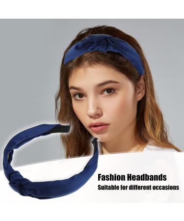 VOCOSTE Navy Blue Satin Knot Headband for Women - 1.2 Inch Wide - Buy Online on GoSupps.com