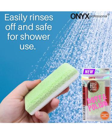 ONYX Professional 2-in-1 Pumice Stone Siliglass Callus Remover for Feet, Elbows & Knees - Exfoliating Foot File Scrubber for Dead Skin, Heels & Hands - Removes Hard Rough Dry Skin - Buy Online on GoSupps.com