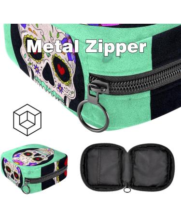 Portable Women's Binding-Up Bags | Menstrual Cup Pocket & Pads for Teens | Stylish Skull Design - Buy Online on GoSupps.com