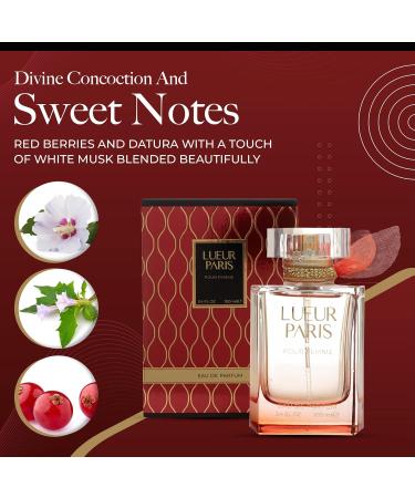 Lueur Paris Pour Femme Womens Perfume - Fruity Floral Patchouli Sweet Citrus White Musk - 3.4 fl oz / 100 ml - Buy Online on GoSupps.com