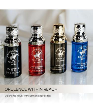 Beverly Hills Polo Club Exclusive Fragrance Collection For Men With 4 Different Fragrances Blaze Blue Classic and Sexy 1fl oz Each (Pakaging May Vary) - Buy Online on GoSupps.com