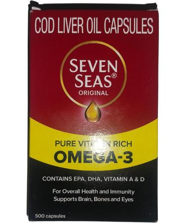 Seven Seas Cod Liver Fish Oil 500 Capsules - Premium Quality Omega-3 Supplement - Buy Online on GoSupps.com