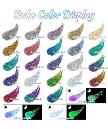 Boko 1.76oz Body Glitter Gel - Diamond Chunky Glitter for Face, Hair & Body - Festival Rave Makeup - Buy Online on GoSupps.com
