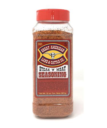 Great American Land and Cattle Co. Steak & Meat Seasoning 32 oz. (Single chef size) 2 Pound (Pack of 1)
