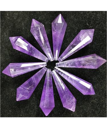 Amethyst Rough Stone Natural Amethyst Angel Pendulum Sweater Necklace Pendant Wand piont Reiki Crystals Provide as for Gift Chakra Reiki Balancing