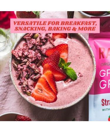 Rawcology - Strawberry with Beet Root Organic Granola | Grain Free Granola | Gluten Free Granola | Healthy Cereal | Vegan Low Sugar Keto Paleo Peanut Free NON-GMO Allergen Friendly (3 x 200g) - Buy Online on GoSupps.com