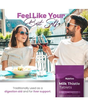 Milk Thistle Tablets - 180 High Strength Vegan Supplement with 80% Silymarin | Non GMO | Made in UK - Buy Online on GoSupps.com