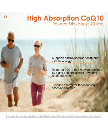 Doctor's Best High Absorption CoQ10 Powder - 200mg Tropical Fruit, 30 Stick Packs - Premium Antioxidant Support - Buy Online on GoSupps.com