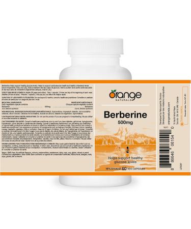 Orange Naturals Berberine 500mg - 60 Vegetarian Capsules - Berberine Supplement - Berberine HCL - Natural Metabolic Support - Buy Online on GoSupps.com