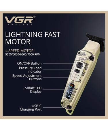 VGR Electric Beard Trimmer for Men - Rechargeable USB 240 min Battery - Ceramic Blades - 7000 RPM - Cordless Hair Clippers - Professional Grooming for Face Stubble Neck Sideburns Moustache - Buy Online on GoSupps.com
