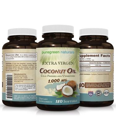 Extra Virgin Coconut Oil Capsules 1000mg - 180 Softgels for Energy, Hair, and Skin - Buy Online on GoSupps.com
