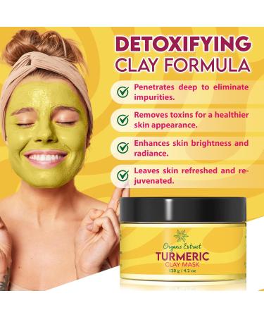 Buy Turmeric Face Mask - Vitamin C Brightening Clay - Reduce Dark Spots & Deep Cleanse - 4.2 fl oz / 120g - Ideal for All Skin Types - International Shipping Available - Buy Online on GoSupps.com