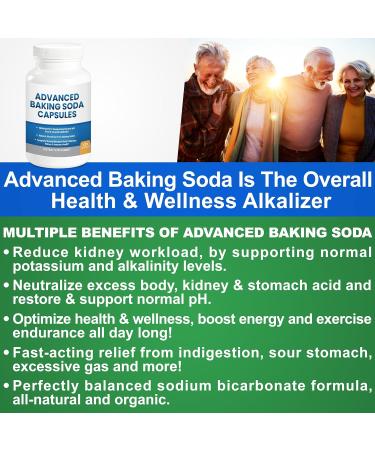Advanced Baking Soda Capsules: Organic Use Aluminum Free Baking Soda w/Superfoods to Support Kidneys Stomach Acid Alkalinity Immune Antacid Health & Wellness Organic Use - Buy Online on GoSupps.com