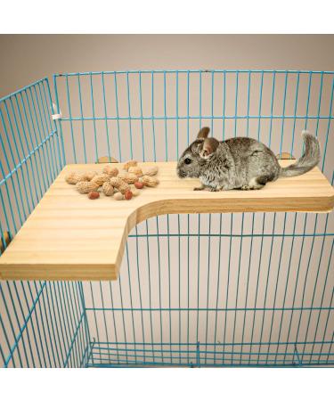 4 Pcs Hamster Wooden Platform L-shaped Large Platform Natural Wooden Parrot Round Standing Board Rat Activity Chinchilla Bird Cage Accessories for Squirrel Gerbil Chinchilla Dwarf Hamster (L) - Buy Online on GoSupps.com