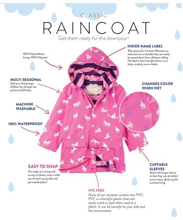 Hatley Girls' Colour Changing Unicorn Silhouettes Raincoat - Size 2 Years - Buy Online on GoSupps.com