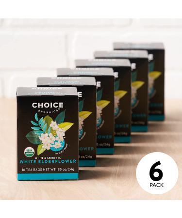 Choice Organic Teas White & Green Tea with Elderflower - 16 Tea Bags, 0.85 oz - Buy Online on GoSupps.com