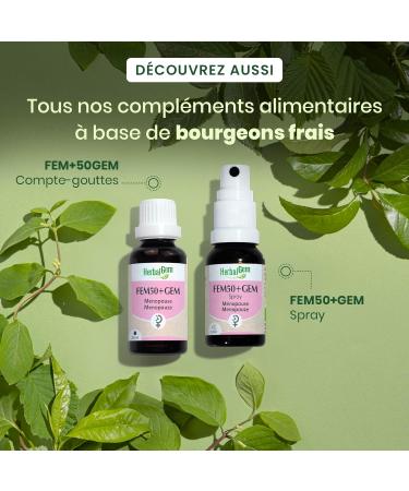 HerbalGem - Fem50+Gem Bio - Reduces menopausal inconvenience - Concentrated Gemmotherapy Complex - 15ml - Buy Online on GoSupps.com
