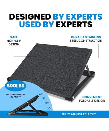 Standing Slant Board Exercise  Adj Knee & Foot Incline Board w/ 5 Resistance Bands & Bag - Achilles Tendinitis  Plantar Fasciitis  Calf Stretch Board  Slantboard for Squats Holds Up To 500 lbs - Buy Online on GoSupps.com